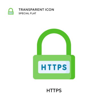 Https vektör simgesi. Düz çizim. EPS 10 vektörü.