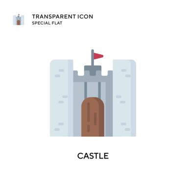 Castle vektör simgesi. Düz çizim. EPS 10 vektörü.