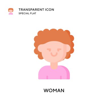 Kadın vektör simgesi. Düz çizim. EPS 10 vektörü.