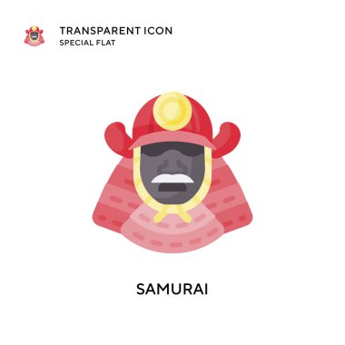 Samuray vektör simgesi. Düz çizim. EPS 10 vektörü.