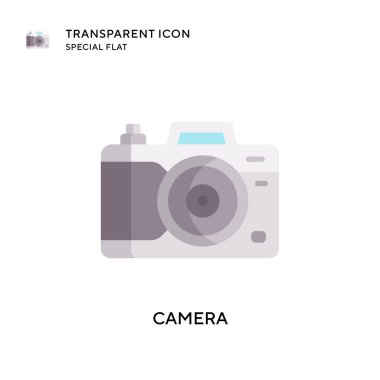 Kamera vektör simgesi. Düz çizim. EPS 10 vektörü.