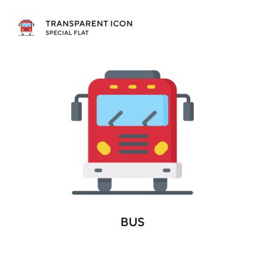 Otobüs vektör simgesi. Düz çizim. EPS 10 vektörü.