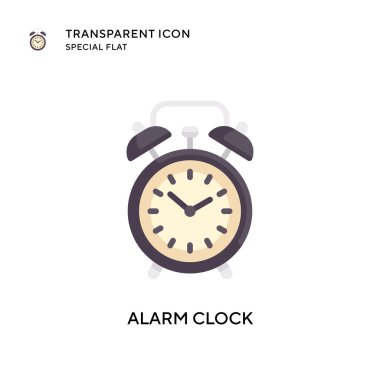 Alarm saat vektör simgesi. Düz çizim. EPS 10 vektörü.