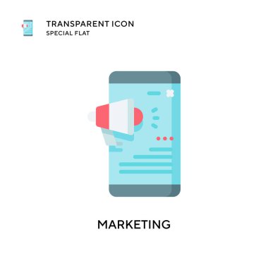 Pazarlama vektör simgesi. Düz çizim. EPS 10 vektörü.