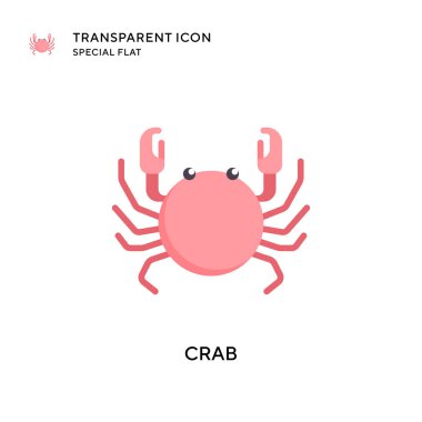 Yengeç vektör simgesi. Düz çizim. EPS 10 vektörü.