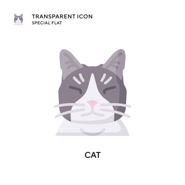 Kedi vektör simgesi. Düz çizim. EPS 10 vektörü.