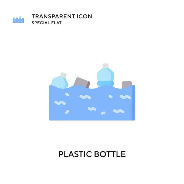 Botella Plástico Icono Vector Ilustración Estilo Plano Eps Vector — Vector de stock