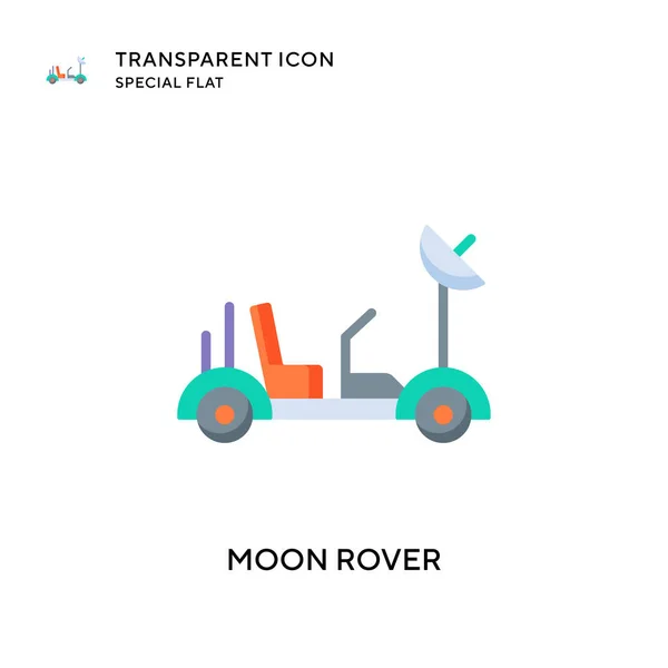 Maan Rover Vector Icoon Platte Stijl Illustratie Eps Vector — Stockvector