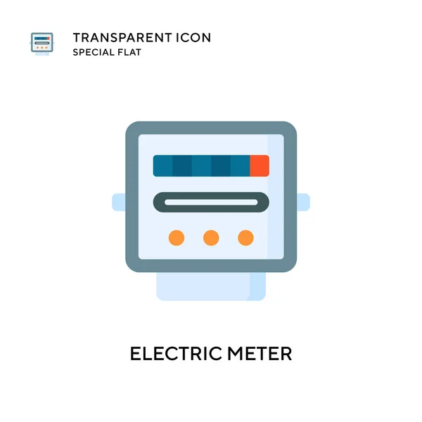 Ícone Vetor Medidor Elétrico Ilustração Estilo Plano Vetor Eps — Vetor de Stock