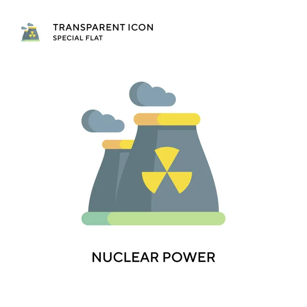 Icono Vector Energía Nuclear Ilustración Estilo Plano Eps Vector — Vector de stock