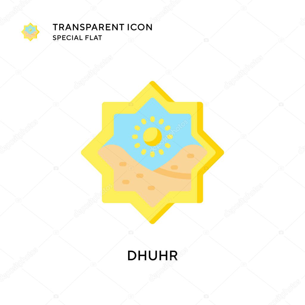 Dhuhr vector icon. Flat style illustration. EPS 10 vector.