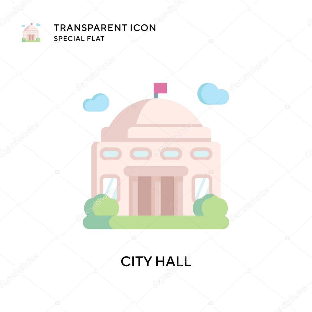City hall vector icon. Flat style illustration. EPS 10 vector.