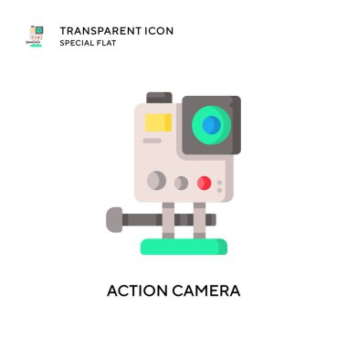 Kamera vektör simgesi. Düz çizim. EPS 10 vektörü.