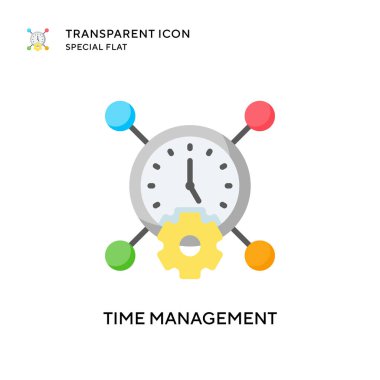 Zaman yönetimi vektör simgesi. Düz çizim. EPS 10 vektörü.