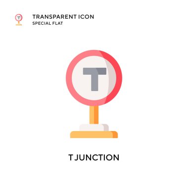 T bağlantı noktası vektör simgesi. Düz çizim. EPS 10 vektörü.