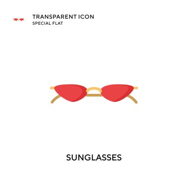 Güneş gözlüğü vektör simgesi. Düz çizim. EPS 10 vektörü.