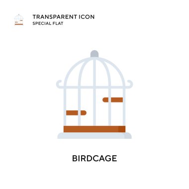 Kuş kafesi vektör simgesi. Düz çizim. EPS 10 vektörü.