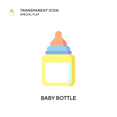 Bebek şişe vektör ikonu. Düz çizim. EPS 10 vektörü.