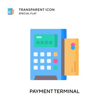 Ödeme terminali vektör simgesi. Düz çizim. EPS 10 vektörü.