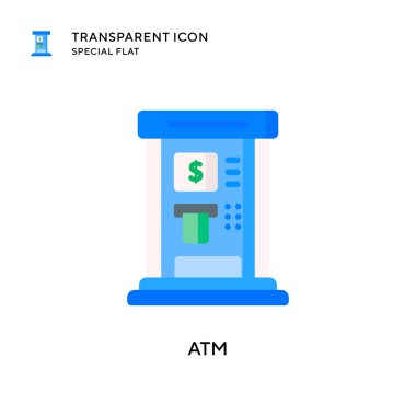 ATM vektör simgesi. Düz çizim. EPS 10 vektörü.