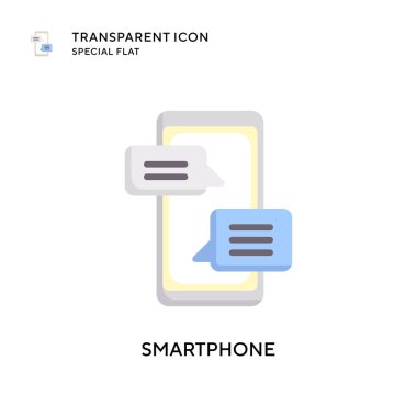 Akıllı telefon vektör simgesi. Düz çizim. EPS 10 vektörü.