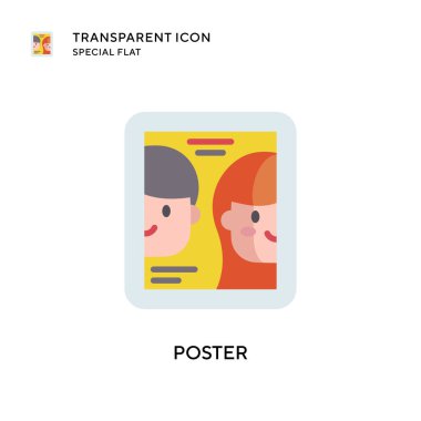 Poster vektör simgesi. Düz çizim. EPS 10 vektörü.