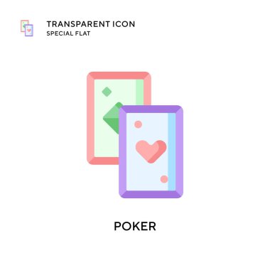 Poker vektör simgesi. Düz çizim. EPS 10 vektörü.