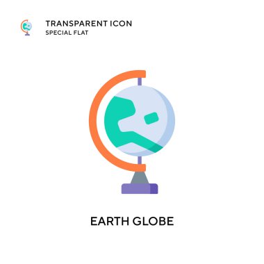 Dünya küre vektör simgesi. Düz çizim. EPS 10 vektörü.