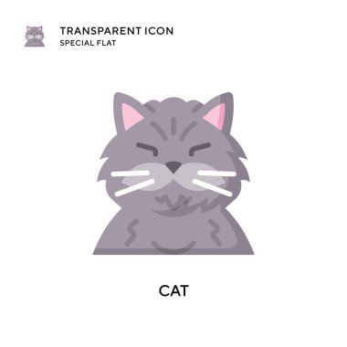 Kedi vektör simgesi. Düz çizim. EPS 10 vektörü.