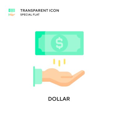 Dolar vektör simgesi. Düz çizim. EPS 10 vektörü.