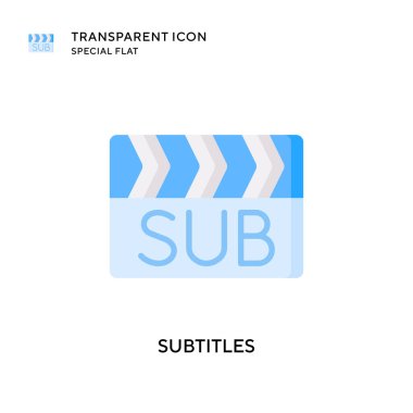 Altyazı vektör simgesi. Düz çizim. EPS 10 vektörü.