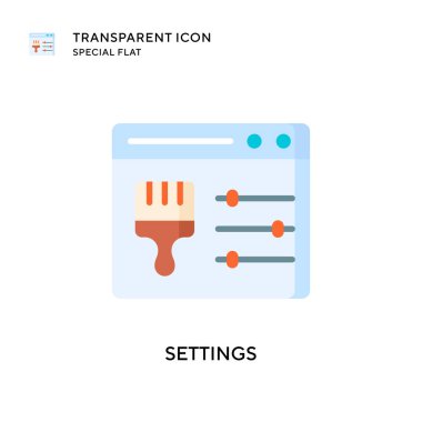 Ayarlar vektör simgesi. Düz çizim. EPS 10 vektörü.