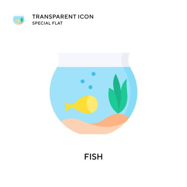 Balık vektör simgesi. Düz çizim. EPS 10 vektörü.