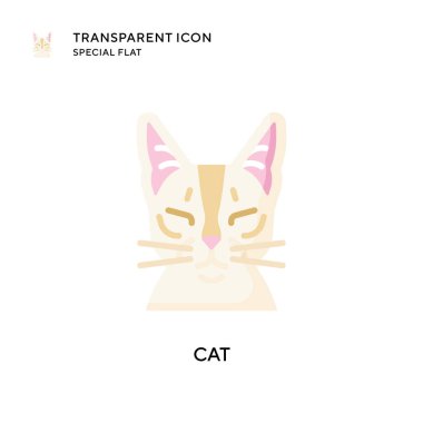 Kedi vektör simgesi. Düz çizim. EPS 10 vektörü.