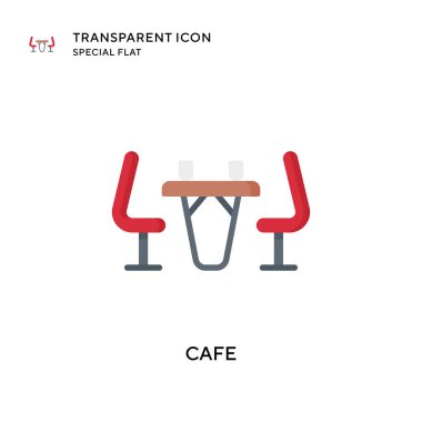 Kafe vektör simgesi. Düz çizim. EPS 10 vektörü.