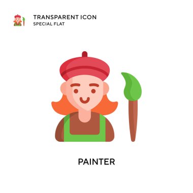 Boyacı vektör simgesi. Düz çizim. EPS 10 vektörü.