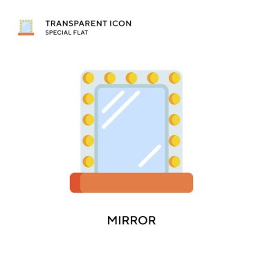 Ayna vektör simgesi. Düz çizim. EPS 10 vektörü.