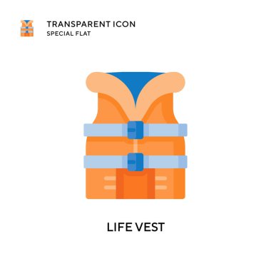 Can yeleği vektör simgesi. Düz çizim. EPS 10 vektörü.