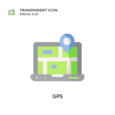 GPS vektör simgesi. Düz çizim. EPS 10 vektörü.