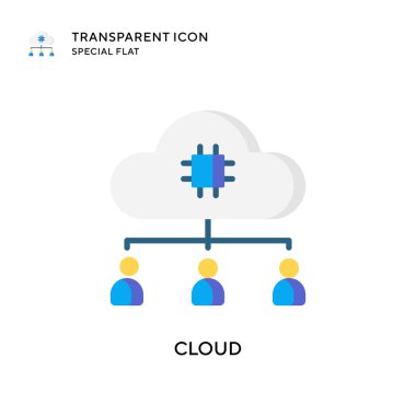 Bulut vektör simgesi. Düz çizim. EPS 10 vektörü.