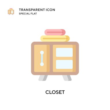 Dolap vektör simgesi. Düz çizim. EPS 10 vektörü.