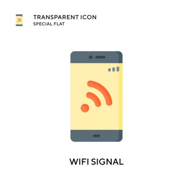 Wifi vektör simgesi sinyali. Düz çizim. EPS 10 vektörü.