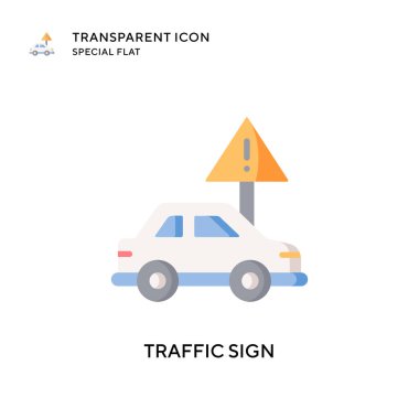 Trafik işareti vektör simgesi. Düz çizim. EPS 10 vektörü.