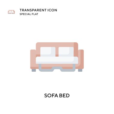 Koltuk yatak vektör simgesi. Düz çizim. EPS 10 vektörü.