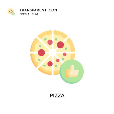 Pizza vektör simgesi. Düz çizim. EPS 10 vektörü.