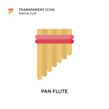 Pan flüt vektör simgesi. Düz çizim. EPS 10 vektörü.