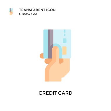 Kredi kartı vektör simgesi. Düz çizim. EPS 10 vektörü.