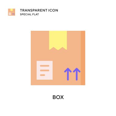 Kutu vektör simgesi. Düz çizim. EPS 10 vektörü.