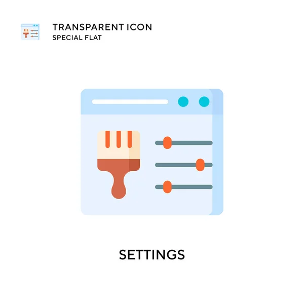 Inställningar Vektor Ikon Platt Stil Illustration Eps Vektor — Stock vektor