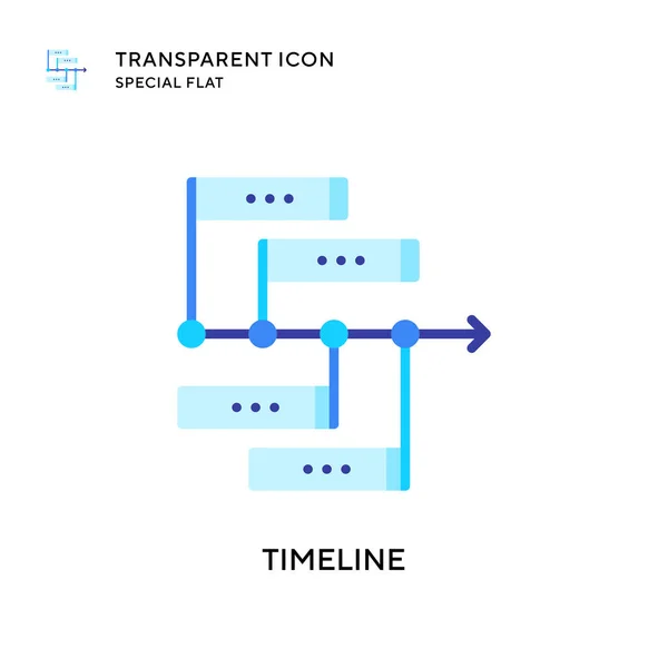 Icono Vector Línea Tiempo Ilustración Estilo Plano Eps Vector — Vector de stock